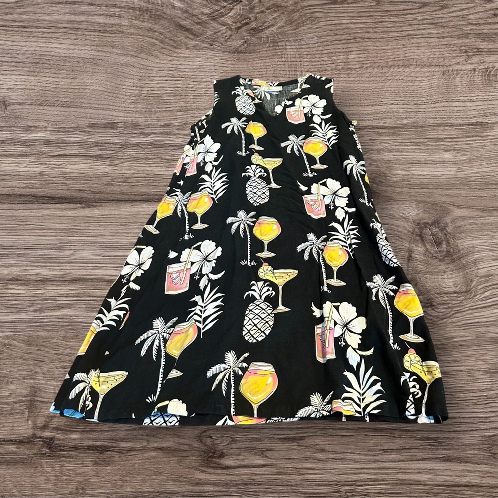 Bamboo Traders Sleeveless Cocktail Print Tropical Shift Dress Size Medium